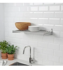 Ikea KUNGSFORS Shelf for Wall or Suspension Rail, Stainless Steel 23 5/8" - NEW - Picture 1 of 7
