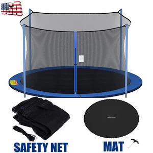 12 13 14 15 FT Trampoline Mat 72 88 96 Rings and Safety Net 4-8 Poles Enclosure - Picture 1 of 20