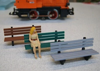 PRIPA Sitzbank Parkbank Bahnhofsbank Gartenbank für Spur 1 / 1:32 DIY Diorama Slotcar