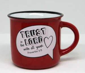 Christian Art Gifts Religious Coffee Mug 2016 "Trust in the Lord" 12oz. Red - Picture 1 of 6