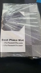 silver only Table mat and coasters -Heat Resistant-Luxury Placemats Set of 6 - Picture 1 of 1
