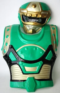 VINTAGE 90'S POWER RANGERS GREEN RANGER PLASTIC CHEST & MASK HALLOWEEN NEW ! - Picture 1 of 11
