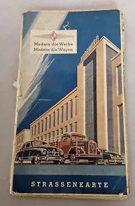 Borgward/Falk Strassenkarte Auto Atlas frühe 50er Jahre ideale Oldtimer Deko - Bild 1 von 14