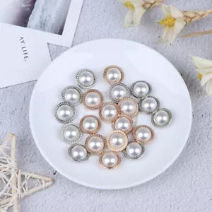 10x Pearl Metal Shank Buttons for Sewing Scrapbooking DIY Craft Decoratio ZT - Picture 1 of 10