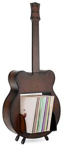 Schallplattenregal Schallplatten LPs Gitarre Holz Phono Ständer Plattenspieler - Bild 1 von 7
