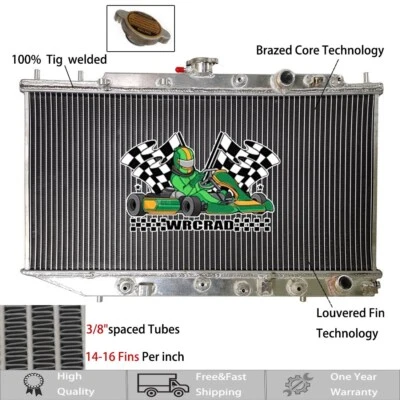 All Aluminum Radiator For 1988-1991 Honda CRX/Civic MT 1.5 EC ED EE EF D16 AT/MT - Изображение 1 из 4