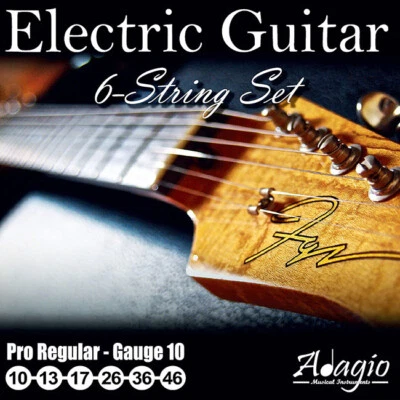 Electric Guitar Strings 2x FULL PACKS *** Regular Light Gauge 10 - 46 ADAGIO PRO