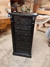 Lovely Antique Ebonised Wellington Chest Of Drawers In Good Condition 
