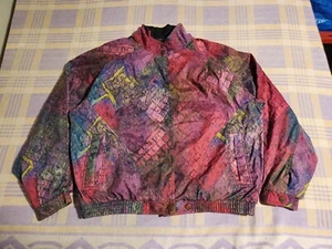 Vintage 1990s sunice Ski Classic Coat Jacket Neon Design sun ice Windbreaker - Picture 1 of 7