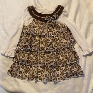 Leopard Print Chiffon/Cotton Dress Size 4 - Picture 1 of 6