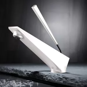 Modern Bathroom Single Hole Faucet Solid Brass White Brand New Very Cool Looking - Picture 1 of 6