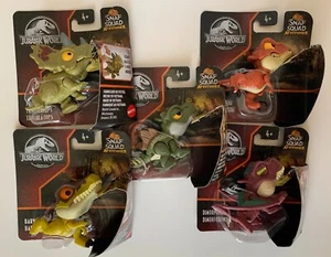 Lot of 5 Jurassic World Snap Squad Attitudes Triceratops Velociraptor Stegosauru - Picture 1 of 6