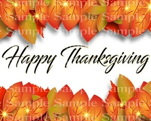 Fall Happy Thanksgiving ~ Edible 2D Fondant Cake Cupcake Topper ~ D24196 * - Picture 1 of 1