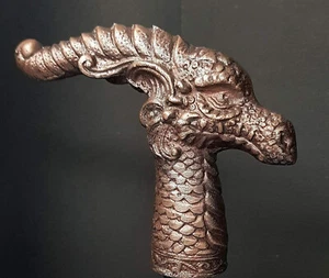Copper Antique Dragon Handle Only For Walking Stick Wooden Cane Men & Women Gift - Picture 1 of 4
