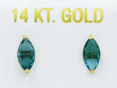 PENDIENTES ORIGINALES DE CIRCÓN AZUL DE 1,74 quilates ORO 14k - Valoración gratuita - Nuevos con etiquetas Foto 1 de 4