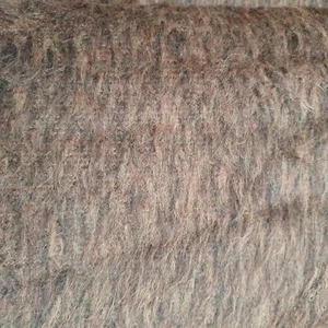 0,50 m. Langhaar Wollstoff Stoff mit Farb- Effekt premium Qualität taupe grau - Picture 1 of 3