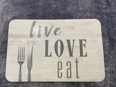 Live Love Eat  Farmhouse Style Plastic Kitchen Placemats (Set of 6) - Image 1 of 4