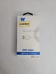 Just Wireless 10' TPU 8-Pin to USB-A Cable - White - Picture 1 of 4