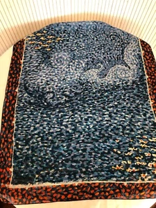 Grand Foulard écharpe en Soie Art Peinture Pointillisme Neuf Cadeau Femme (FO160 - Imagen 1 de 10