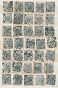 ÖSTERREICH, 1899,1901, MI. 72,87, UNGEPRÜFT AUF TYPEN, GEBRAUCHT, 92 BRIEFMARKEN, 3 SCANS - Bild 1 von 3