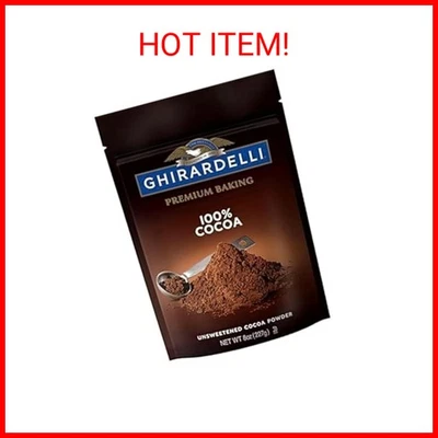 Cacao para hornear GHIRARDELLI Premium 100 % cacao en polvo sin azúcar, bolsa de 8 OZ Foto 1 de 2