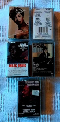 JAZZ 5 RARE Cassette LOT Charles Mingus MONK Max Roach MILES DAVIS Sarah Vaughan - Image 1 of 4