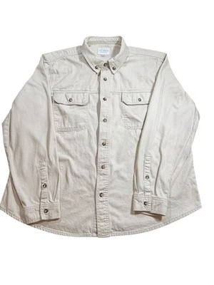 Men's XXL Lucky Brand Cream/Oatmeal Long Sleeve Button Down Shirt Jacket Shacket - Image 1 of 4