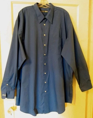 Camisa de vestir Comfort Zone azul real con botones para hombre talla 19-37/38 Foto 1 de 4