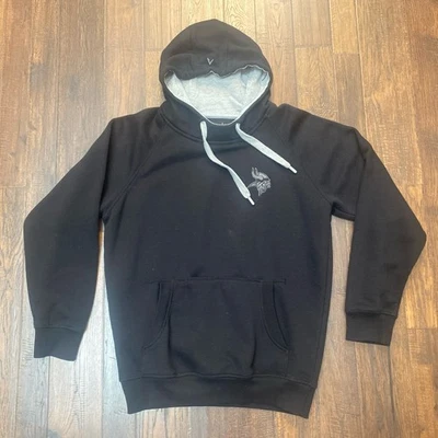 Sudadera con capucha Pullover Antigua Minnesota Vikings para hombre mediana negra y gris NFL Foto 1 de 4