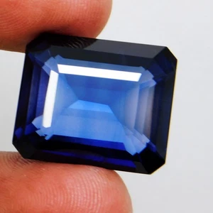 Splendida pietra preziosa taglio smeraldo blu ceylon iolite naturale certificata 32,60 ct - Foto 1 di 14