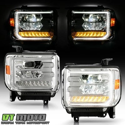 2014-2015 GMC Sierra 1500/15-19 2500 全 LED 车头灯带 DRL LED 灯条 — 第 1/4 张图片
