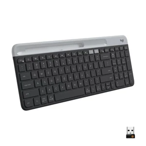 Logitech K585 Multi-Device Slim Wireless Keyboard, Built-in Cradle - Graphite - Picture 1 of 3