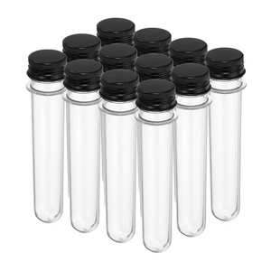 PATIKIL 45ml Kunststoff Reagenzgläser mit Schraubverschluss, 12 Stück 141x25mm 45ml, schwarz  - Bild 1 von 7