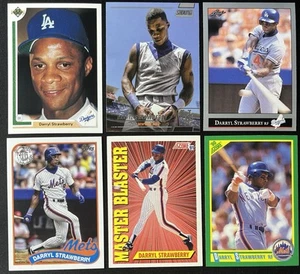 Lote de 6 cartas de béisbol Darryl Strawberry New York Mets Topps inserto, cubierta superior, + - Imagen 1 de 6