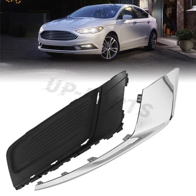 For 2017-2018 Ford Fusion Front Bumper Fog Light Cover & Bezel Trim Right Side Foto 1 de 4