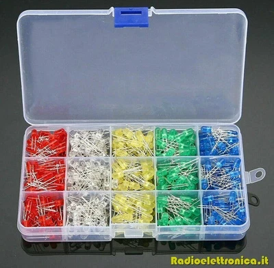 Kit diodi led 5mm 500pz 5 colori radioelettronica2020 radioelettronica2020 (97) - Immagine 1 di 4