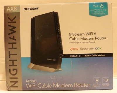 NETGEAR Nighthawk CAX80 AX6000 8-Stream Wi-Fi 6 Cable Modem Router - Working - Image 1 of 4