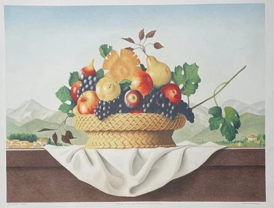 Vintage JAMES APONOVICH Barga ITALY Still Life from Via Del Pretorio' Lithograph - Image 1 of 4
