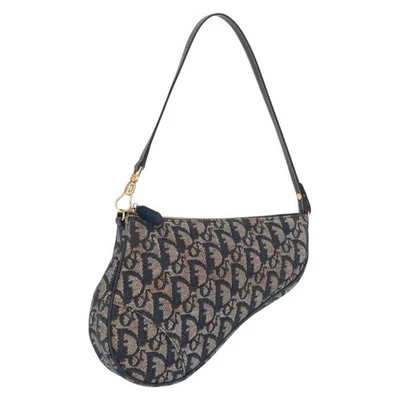 Auténtico bolso Christian Dior Trotter de lona dorado azul marino ep11991 Foto 1 de 4