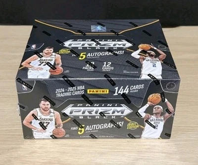 2024/25 Panini Prizm Black NBA Hobby Box Basketball 5 Autos