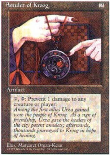 FBB Korean Amulet of Kroog ~ Moderately Played 4th Edition Fourth Foreign Black  - Image 1 of 1