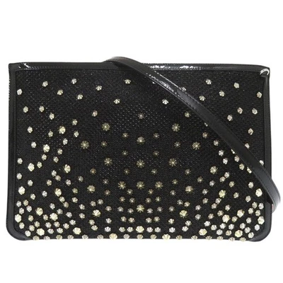 AUTÉNTICO Christian Louboutin Spike Bolso de Hombro Bolso sin asas Negro PVC Foto 1 de 4