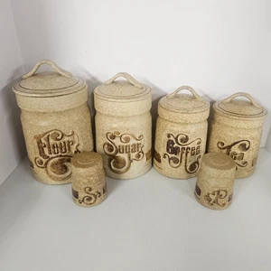 10 Piece Vintage Pottery Craft Made In The USA Stoneware Canister Set w/S & P - Picture 1 of 24
