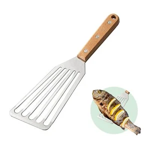 Fish Spatula Stainless Steel Metal Turner For Cooking Kitchen Use Slotted Spatul - Picture 1 of 8