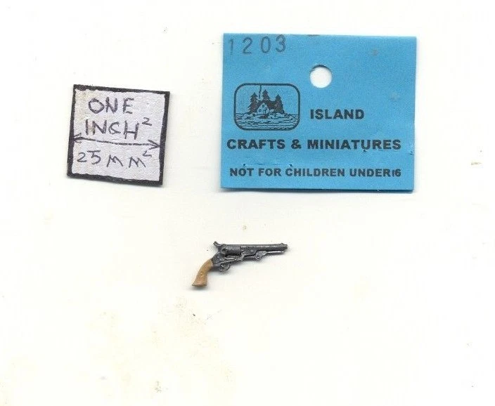 Navy Colt Handgun / Pistol 1/12 Scale Cast Metal Dollhouse Miniature Isl1203