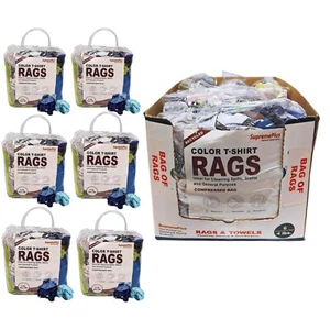 Color Knit T-Shirt Rags 24 lbs. Case 6x4 lbs. Bags Multipurpose Cloths - Picture 1 of 8