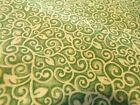 1 Yard (36"x44") - Retro Fabric - Green Filigree Batik Pattern