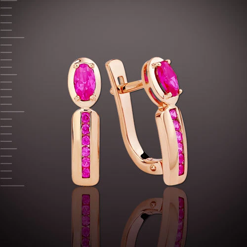  Ohrringe mit Rubinen Korund Gold 585° ORB38635 - Bild 1 von 1