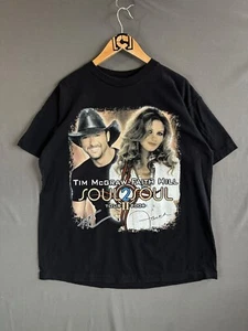 Tim McGraw Faith Hill Shirt Mens Large Black 2006 Soul 2 Soul Merch Tour Band - Picture 1 of 5