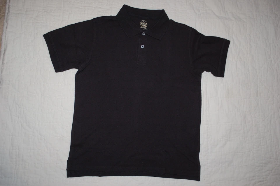 Camisa Polo Niños S/S NEGRO SÓLIDO Tejido Texturizado TALLA L 10H-12H HUSKY Foto 1 de 1